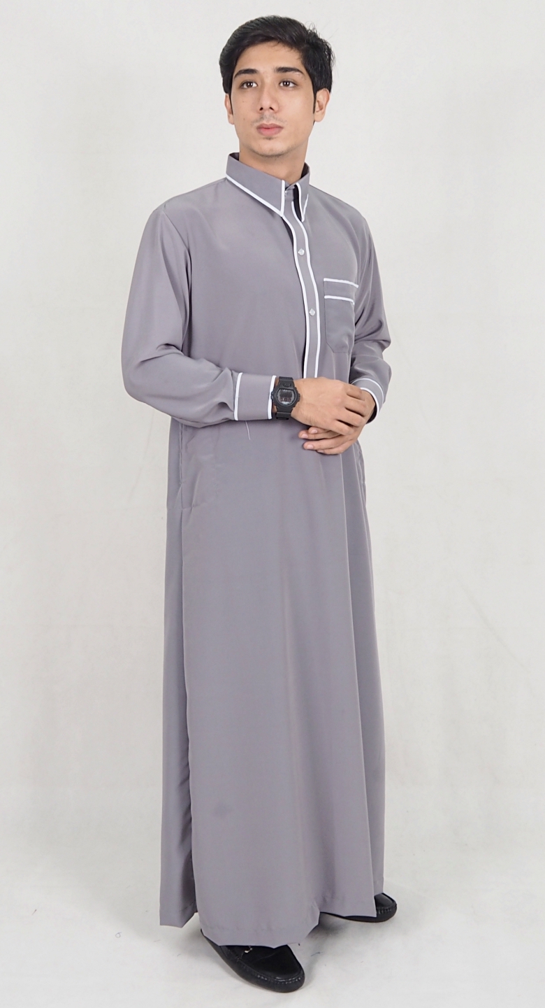 SW5092 Men's Jubah (Plus Size) Grey