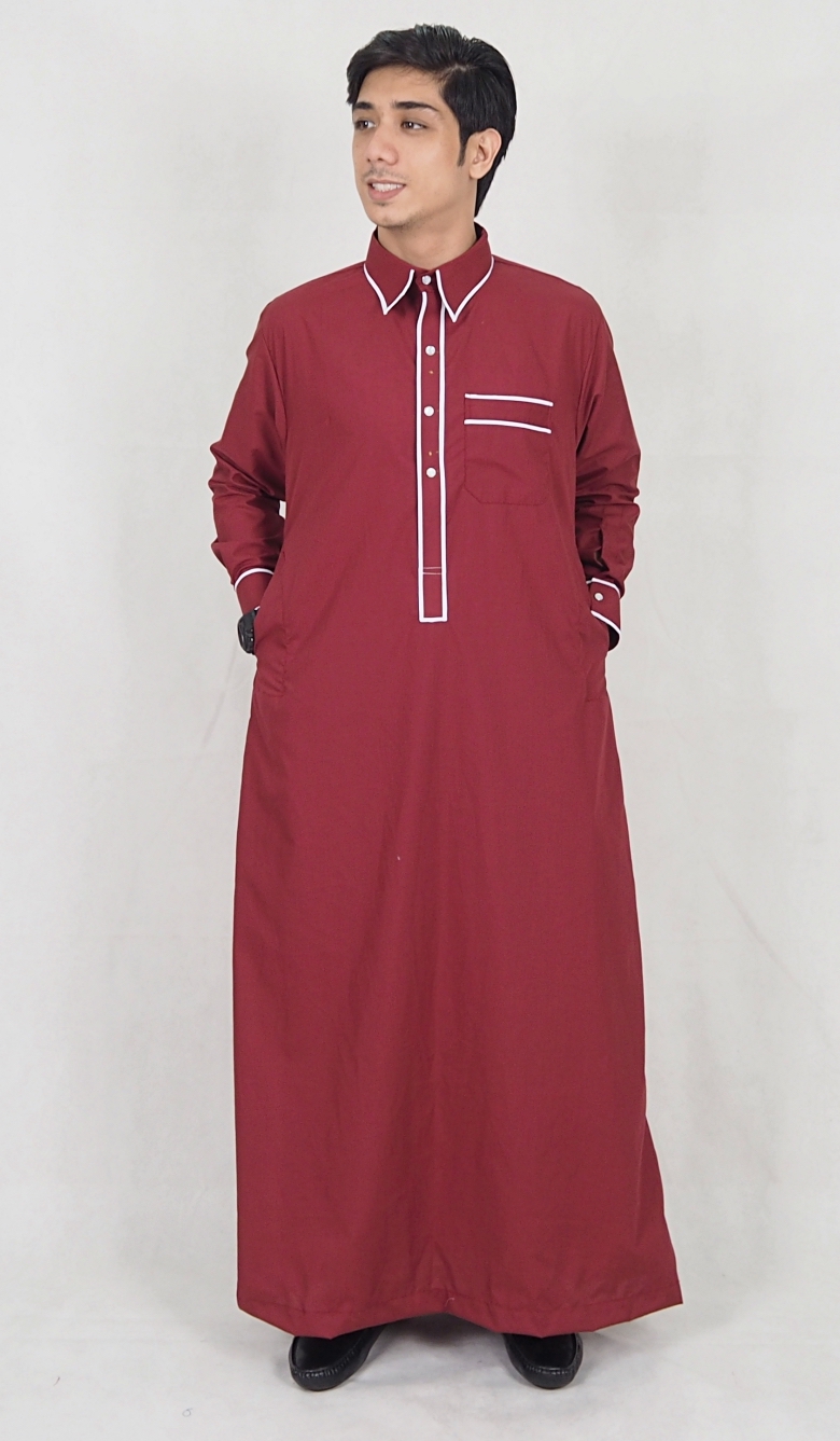 SW5092 Men's Jubah (Plus Size) Maroon