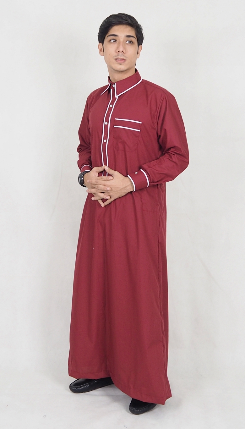 SW5092 Men's Jubah (Plus Size) Maroon