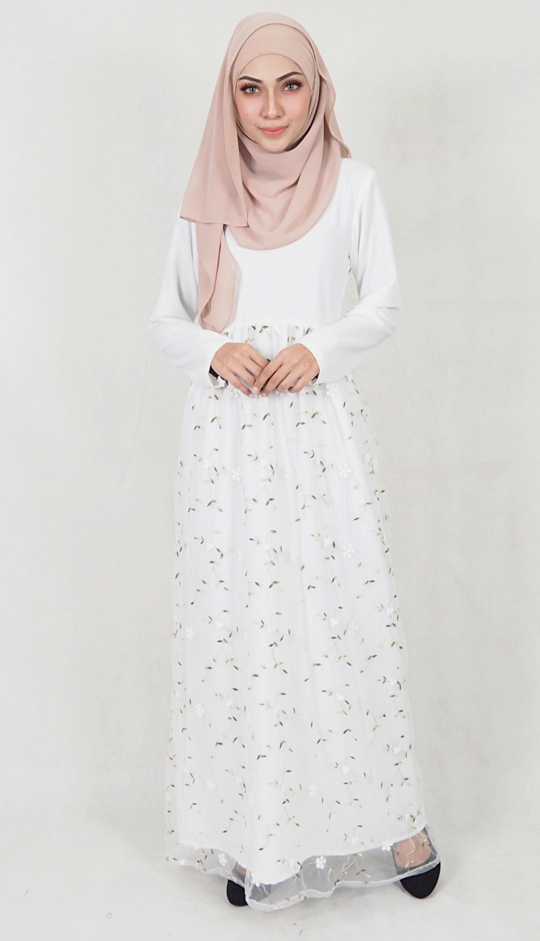 SW5111 Jubah (Breastfeed Plus Size) White