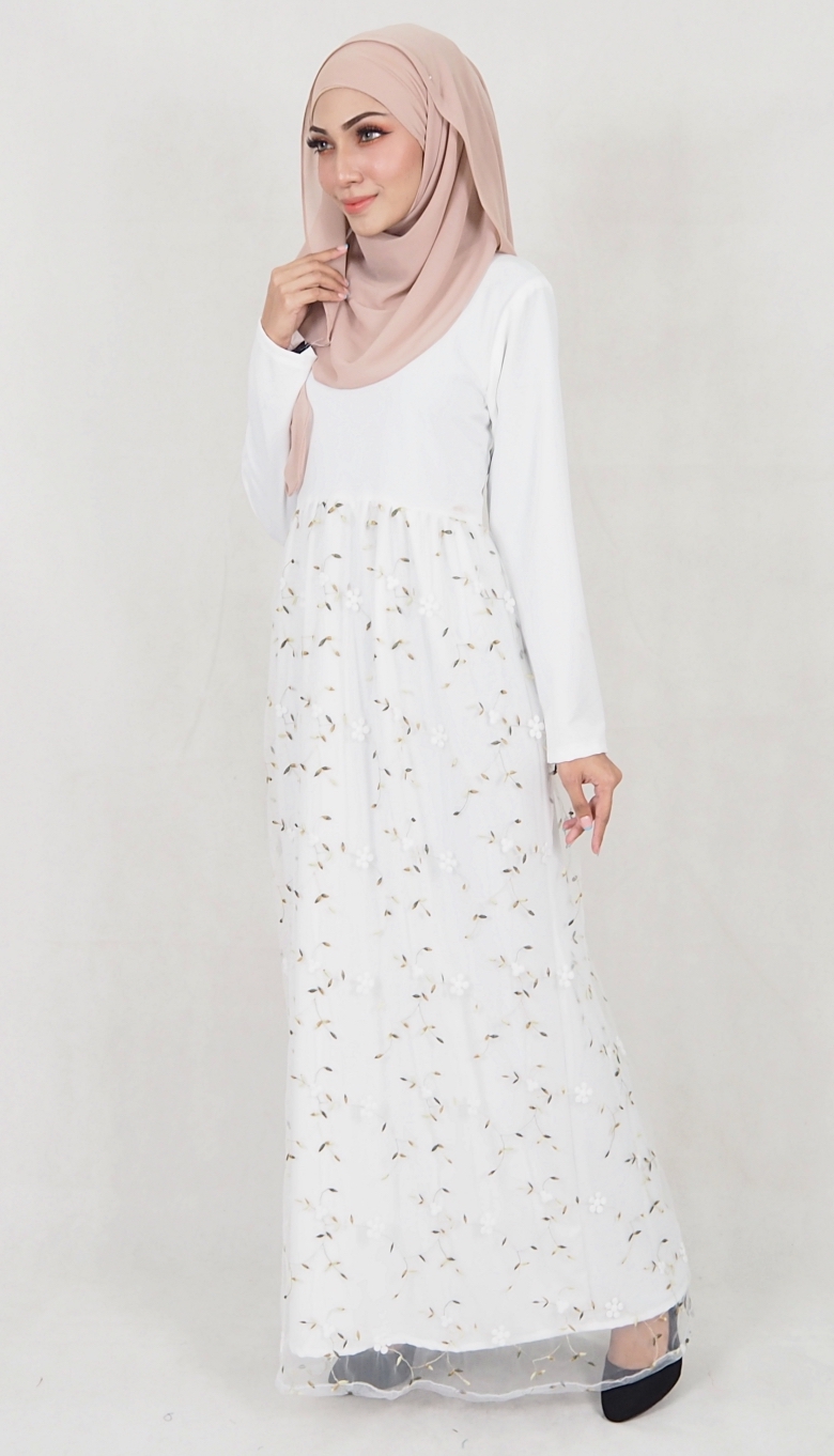 SW5111 Jubah (Breastfeed Plus Size) White