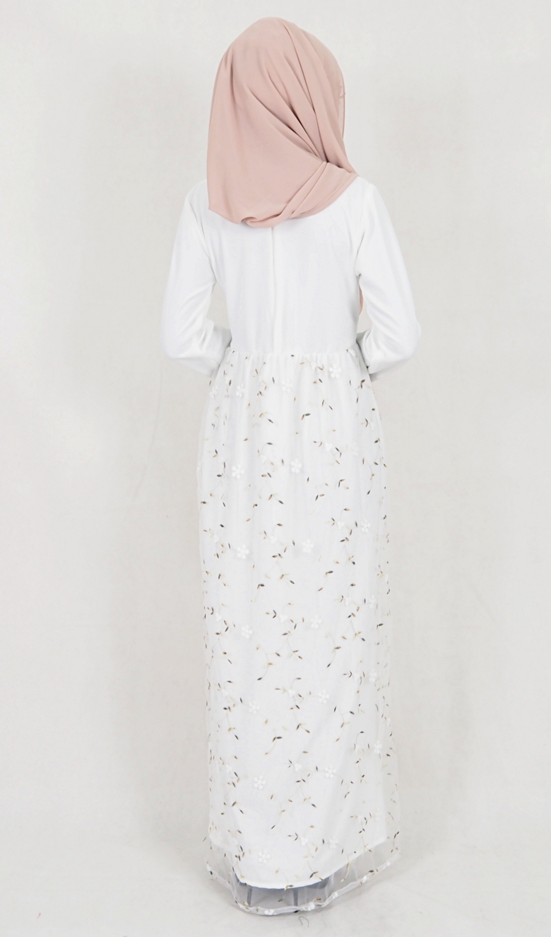 SW5111 Jubah (Breastfeed Plus Size) White