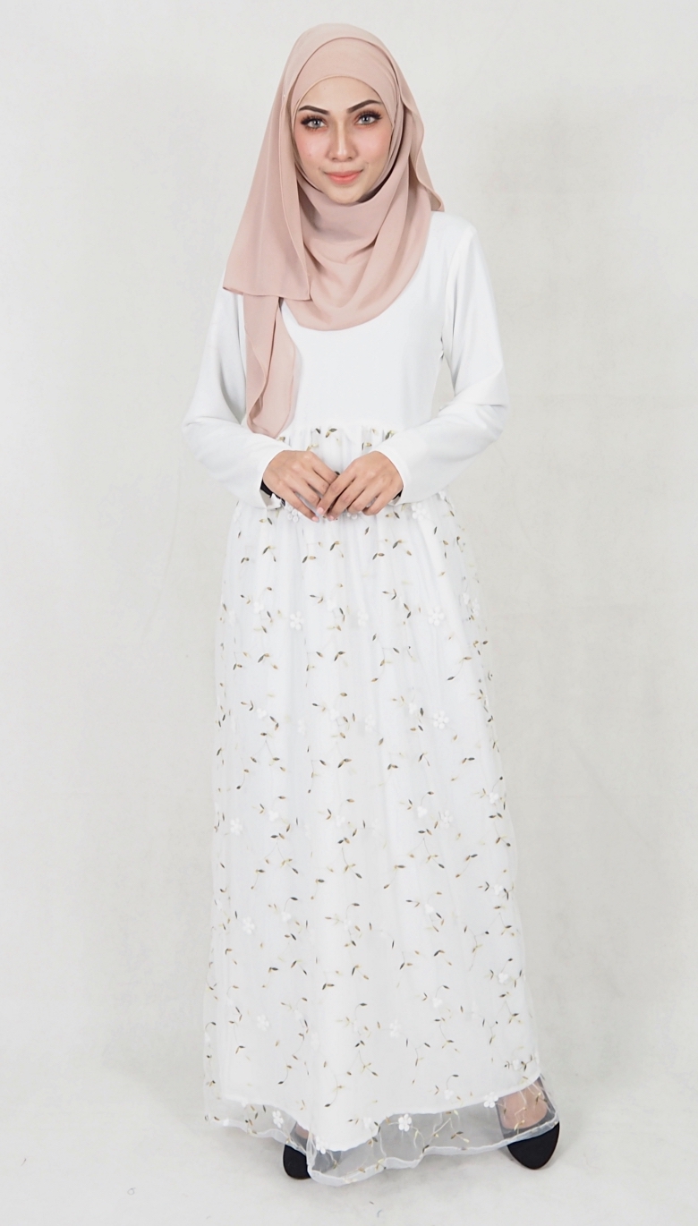 SW5112 Jubah (Breastfeed Plus Size) White