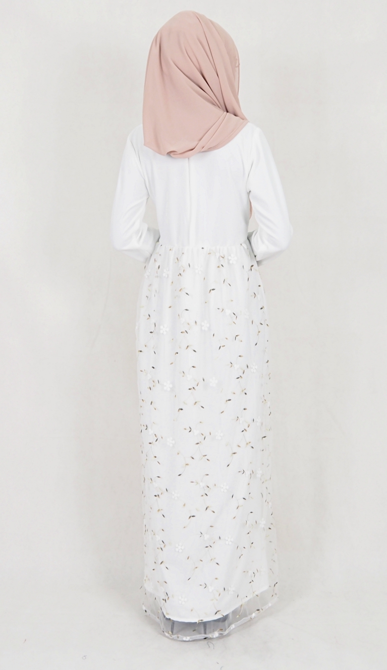 SW5112 Jubah (Breastfeed Plus Size) White