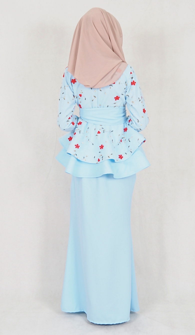 SW5114 Baju Kurung (Breastfeed Plus Size) Light Blue