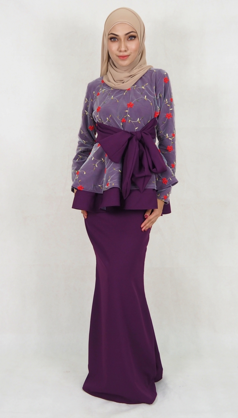 SW5114 Baju Kurung (Breastfeed Plus Size) Purple
