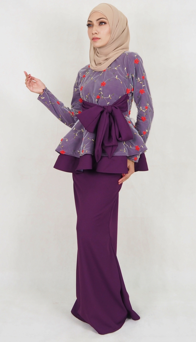 SW5114 Baju Kurung (Breastfeed Plus Size) Purple