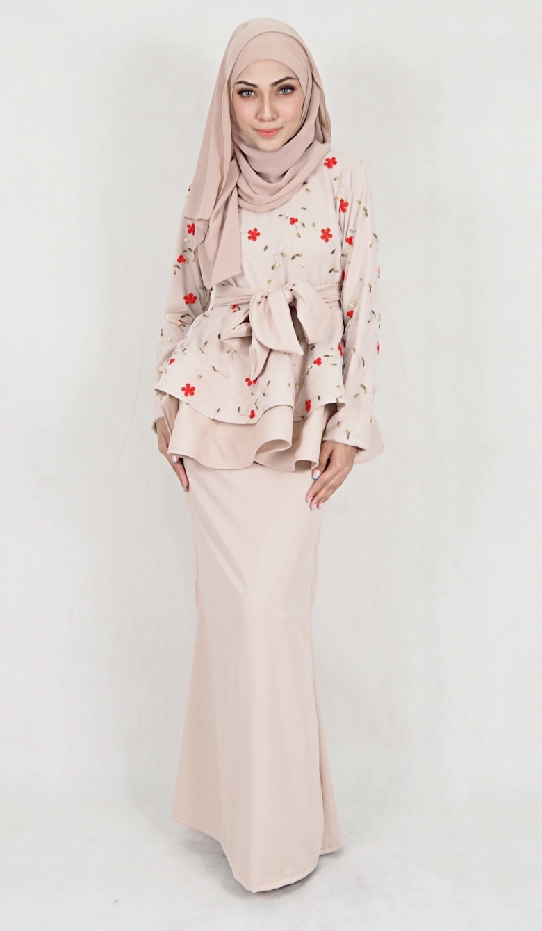SW5115 Baju Kurung (Breastfeed Plus Size) Cream