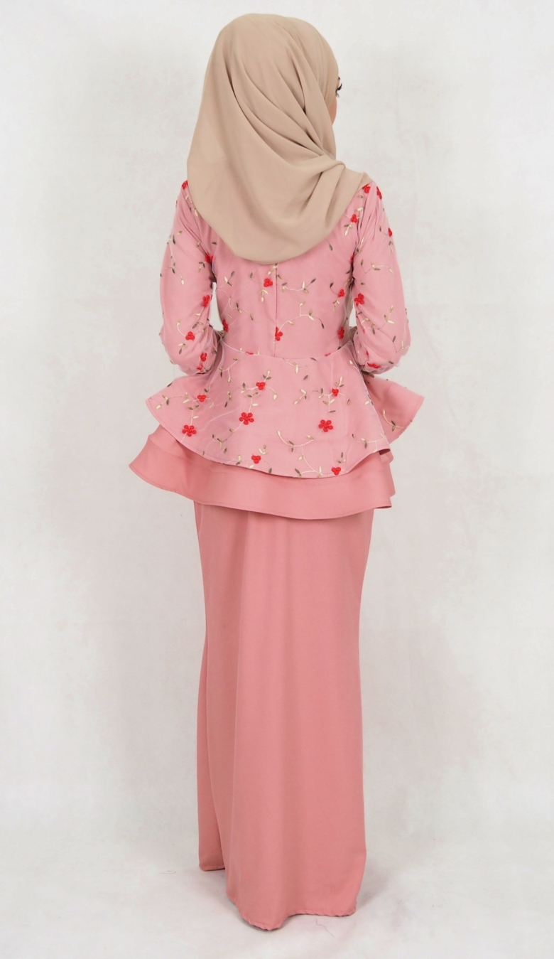SW5115 Baju Kurung (Breastfeed Plus Size) Dusty Pink