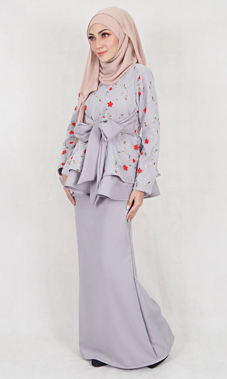 SW5115 Baju Kurung (Breastfeed Plus Size) Grey