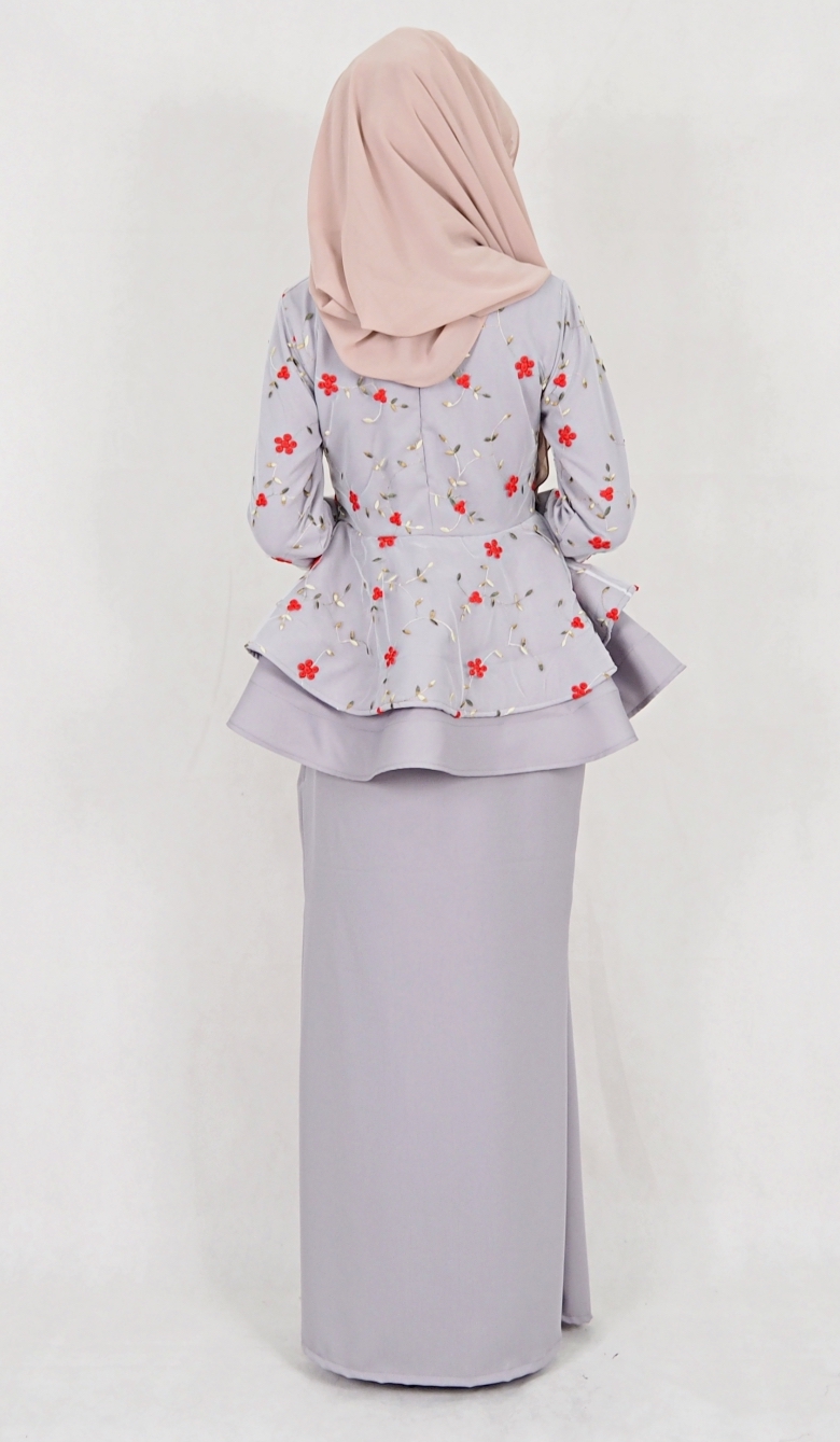 SW5115 Baju Kurung (Breastfeed Plus Size) Grey