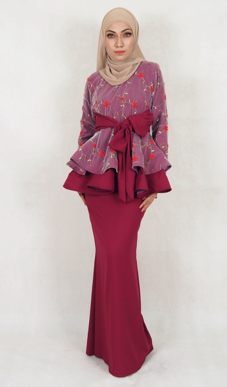 SW5115 Baju Kurung (Breastfeed Plus Size) Maroon