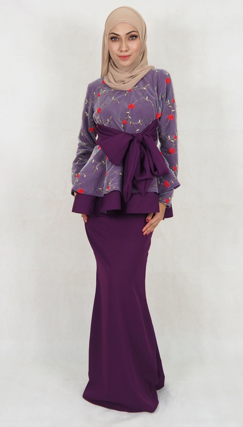 SW5115 Baju Kurung (Breastfeed Plus Size) Purple