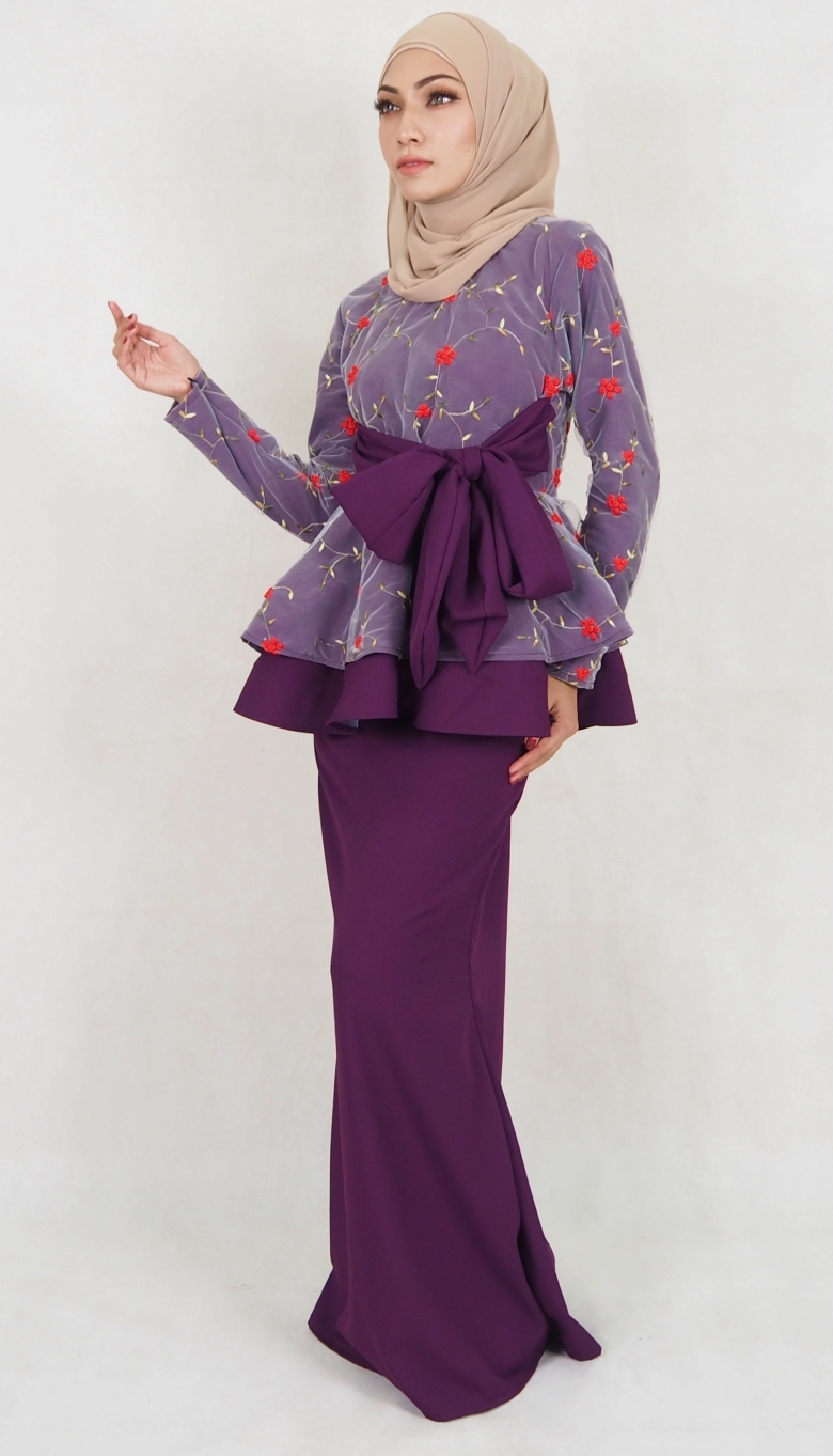 SW5115 Baju Kurung (Breastfeed Plus Size) Purple