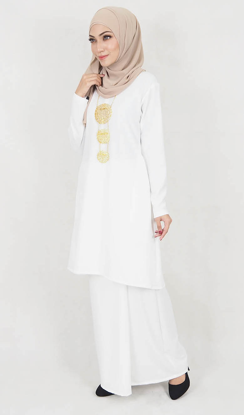SW5119 Baju Kurung (Breastfeed) White
