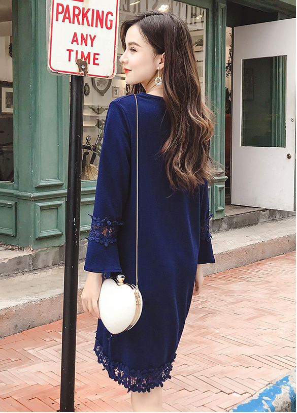 GW2304 Lovely Plus Size Dress Blue