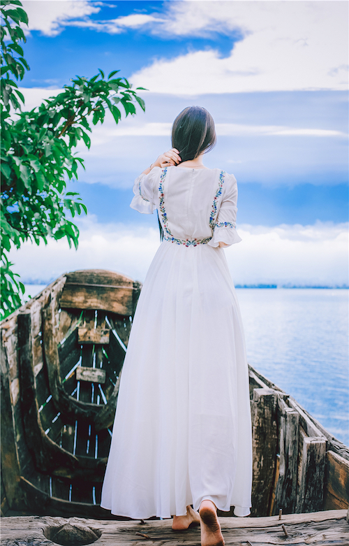 BM70255 Elegant Dress White