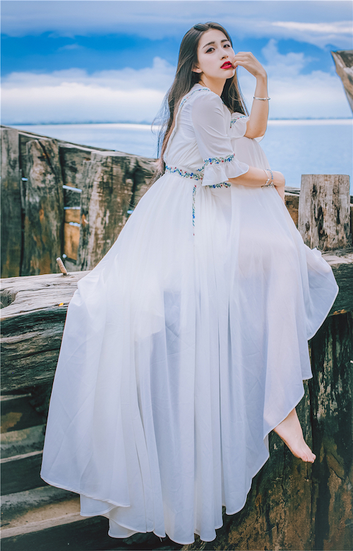 BM70255 Elegant Dress White