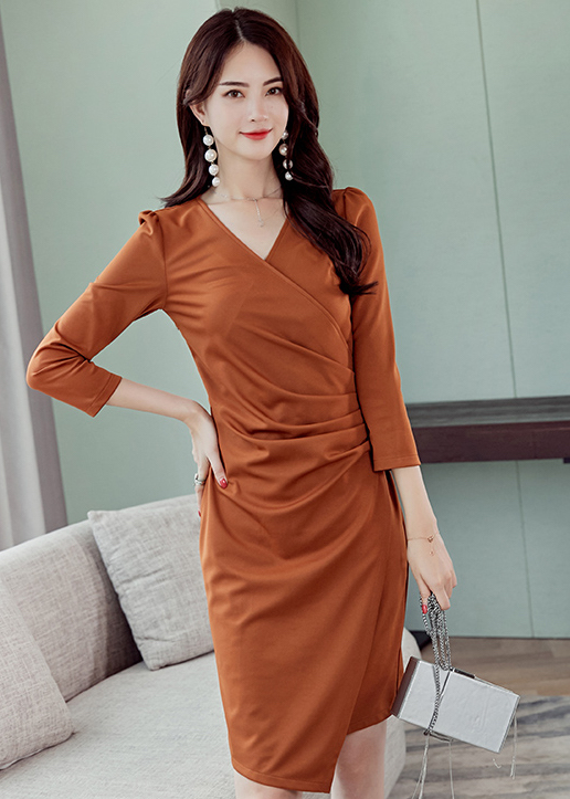 ST-623 Elegant Dress Brown