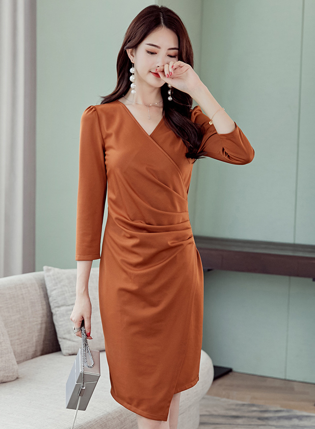 ST-623 Elegant Dress Brown
