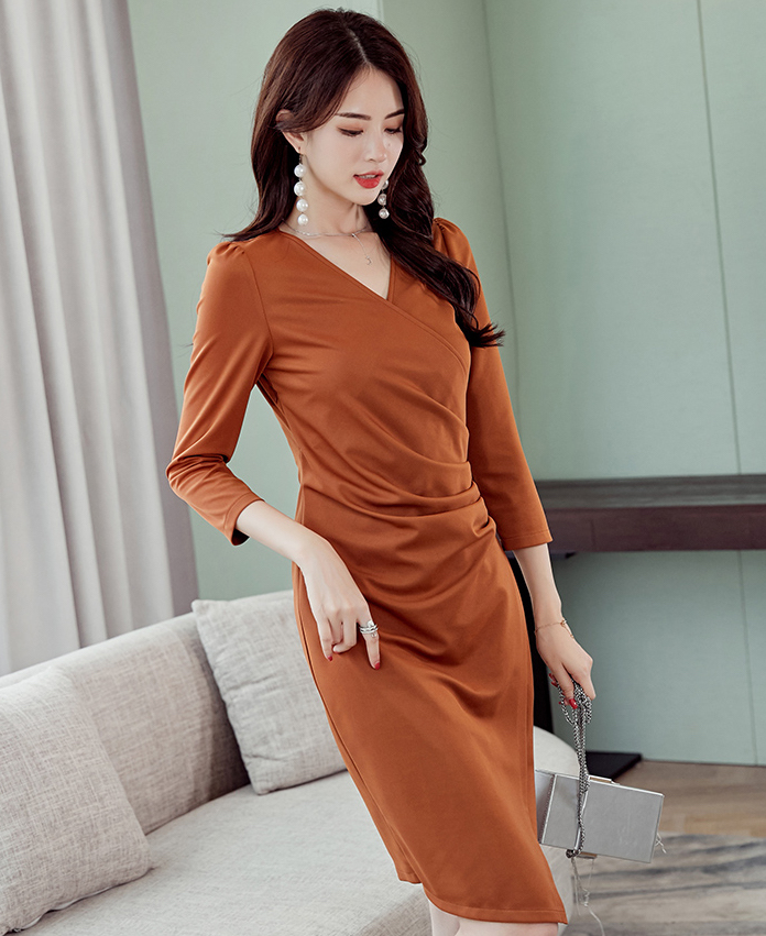 ST-623 Elegant Dress Brown