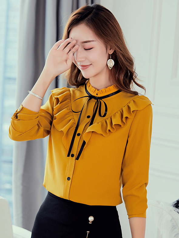 ST-624 Pretty Blouse Mustard