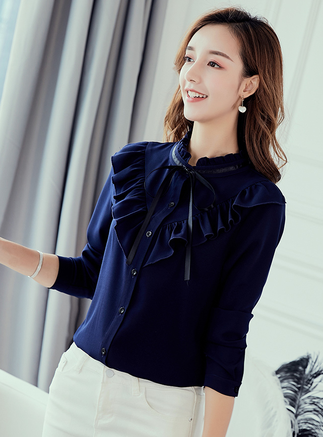 ST-624 Pretty Blouse Navy