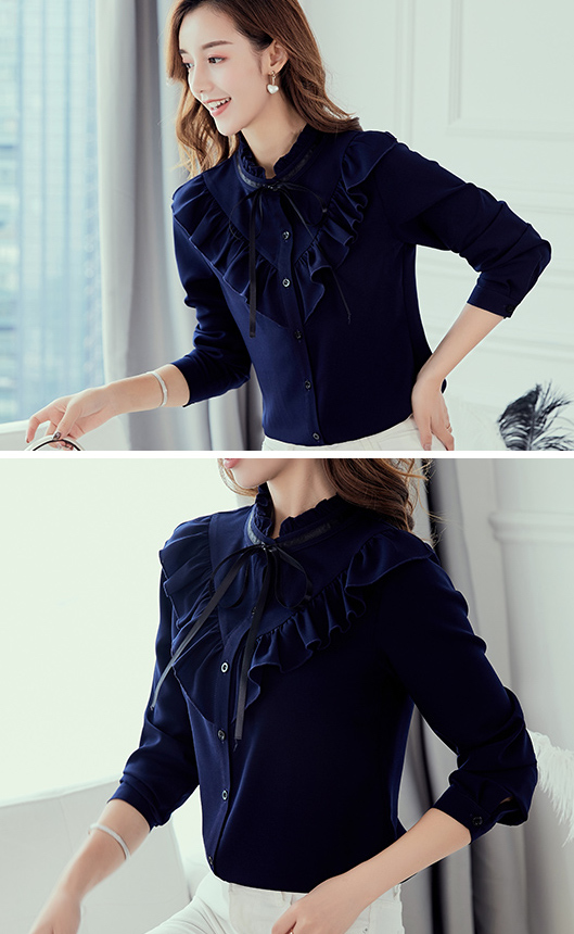 ST-624 Pretty Blouse Navy