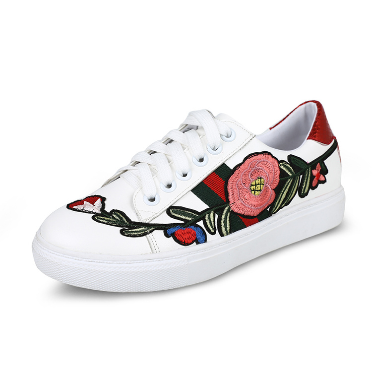 YK018 FLORA EMBRIODERY SNEAKERS (RED)