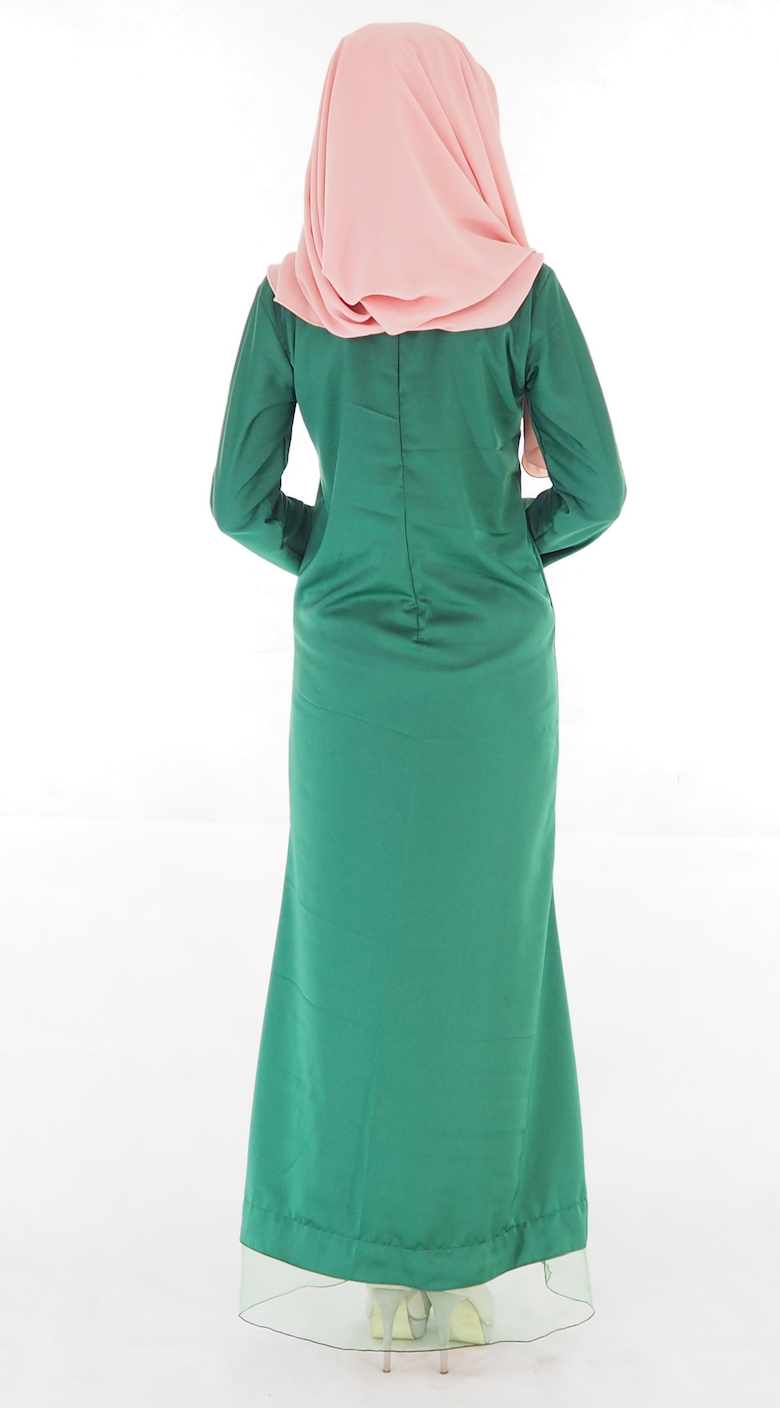 SW4241 Flowers Swarovski Jubah (PLUS SIZE) Green