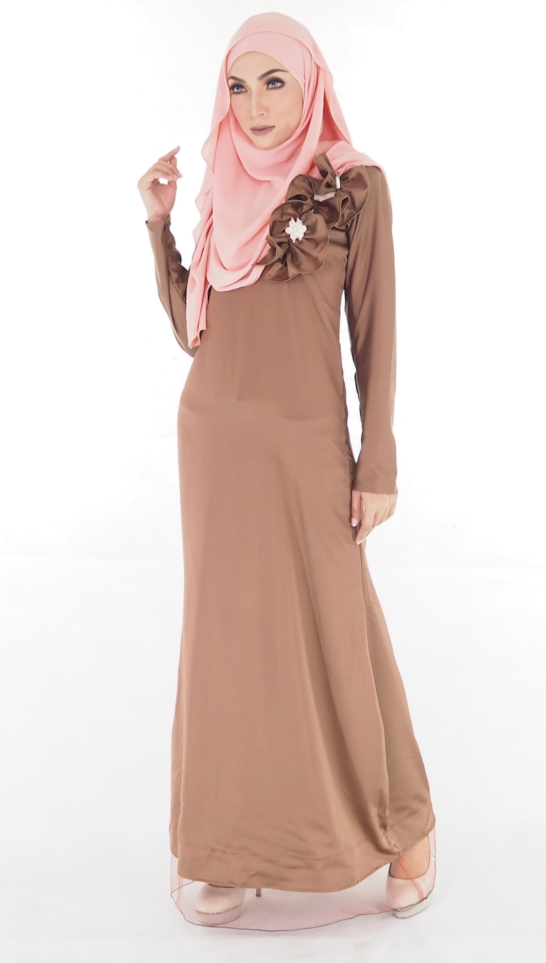 SW4244 Flowers Swarovski Jubah Brown