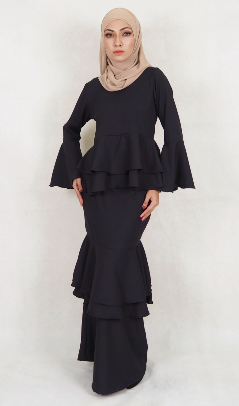 SW5122 Baju Kurung (Breastfeed Plus Size) Black