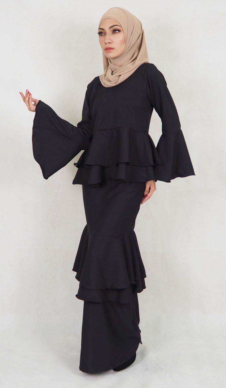 SW5122 Baju Kurung (Breastfeed Plus Size) Black