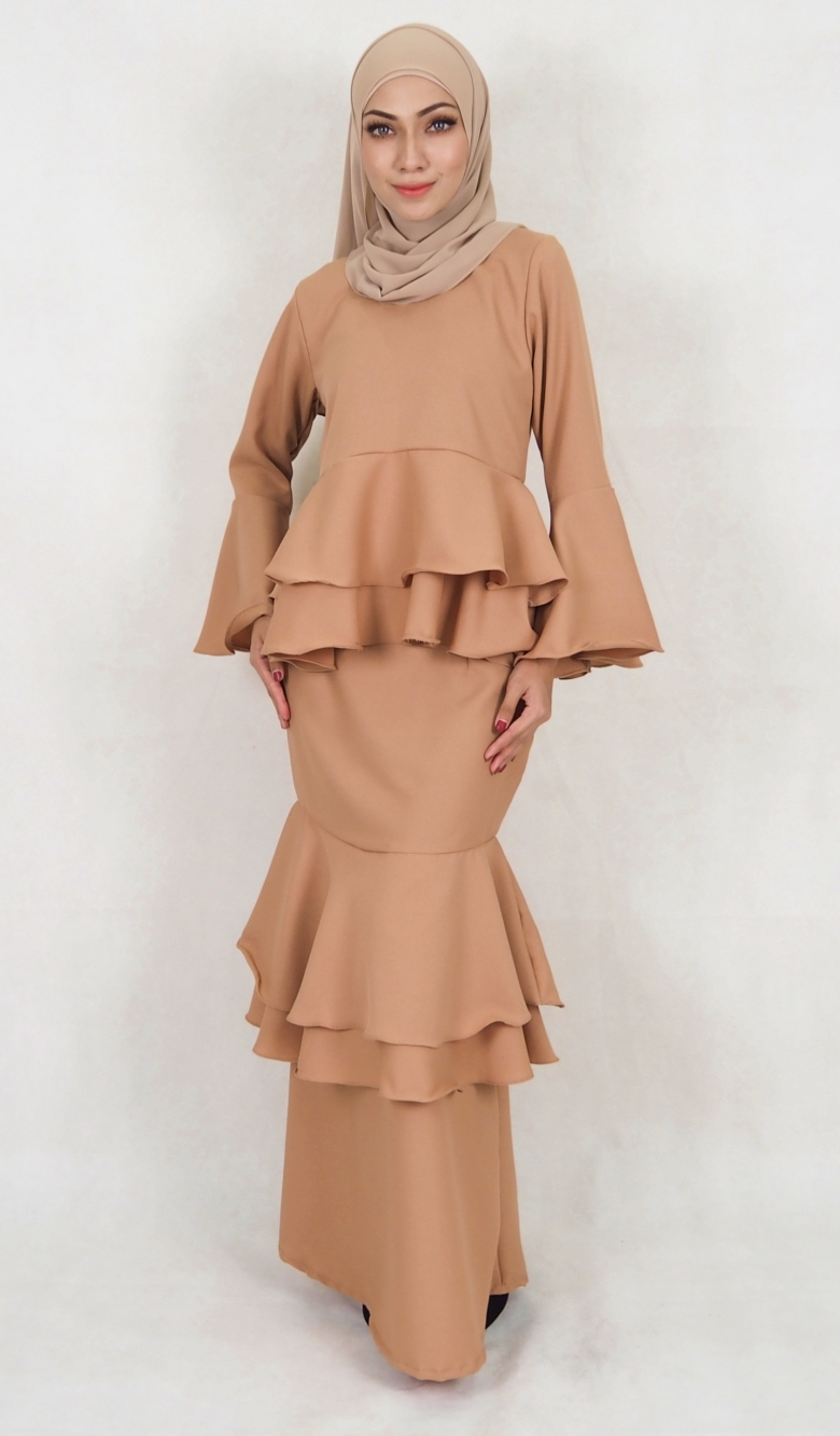 SW5122 Baju Kurung (Breastfeed Plus Size) Dark Brown