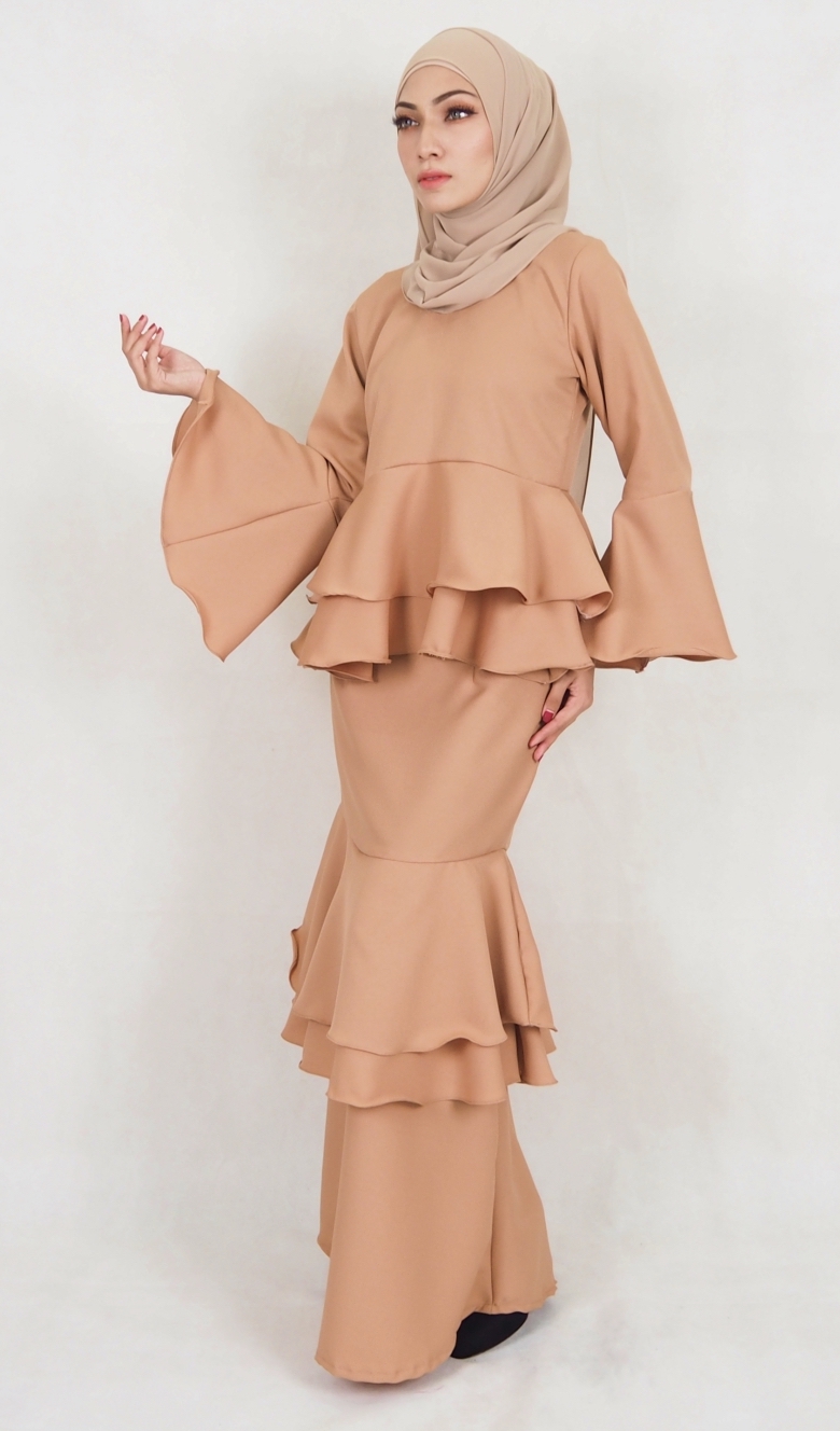 SW5122 Baju Kurung (Breastfeed Plus Size) Dark Brown