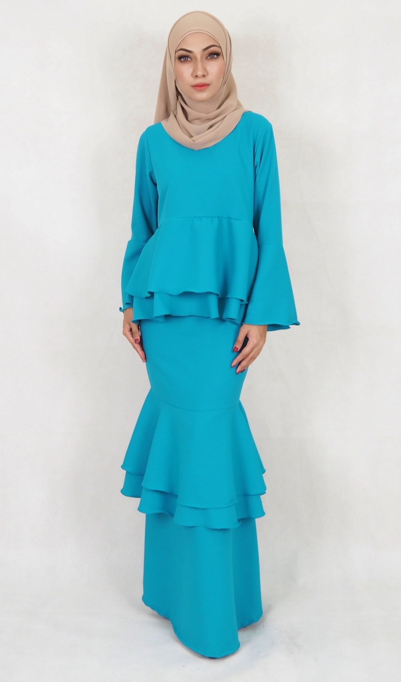 SW5122 Baju Kurung (Breastfeed Plus Size) Dark Green