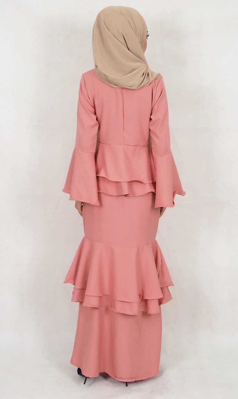 SW5122 Baju Kurung (Breastfeed Plus Size) Dusty Pink