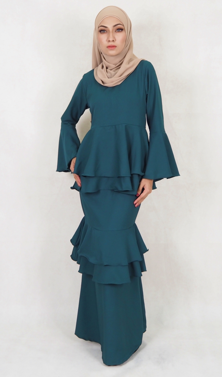 SW5122 Baju Kurung (Breastfeed Plus Size) Emerald Green