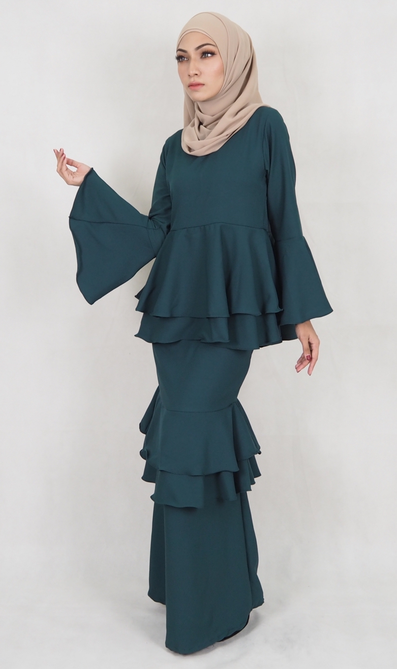 SW5122 Baju Kurung (Breastfeed Plus Size) Emerald Green