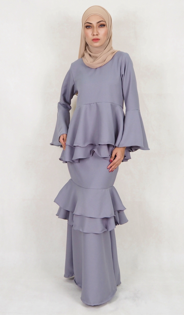 SW5122 Baju Kurung (Breastfeed Plus Size) Grey