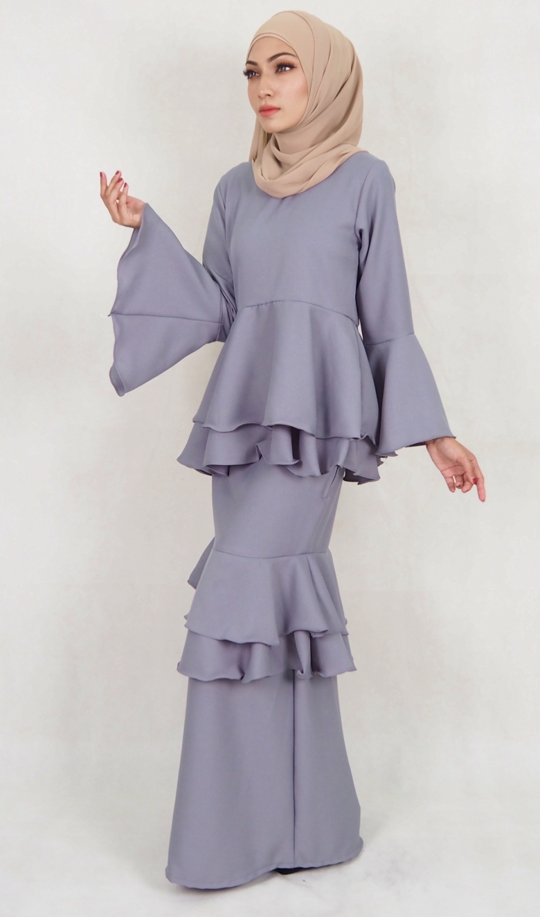 SW5122 Baju Kurung (Breastfeed Plus Size) Grey
