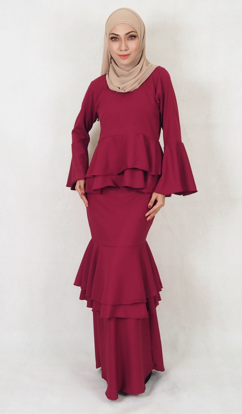 SW5122 Baju Kurung (Breastfeed Plus Size) Maroon