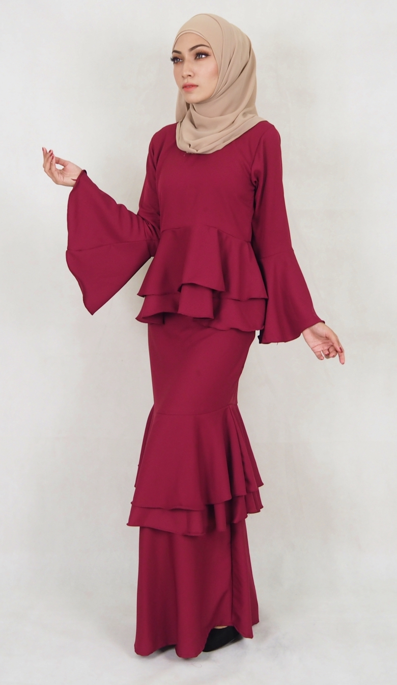 SW5122 Baju Kurung (Breastfeed Plus Size) Maroon