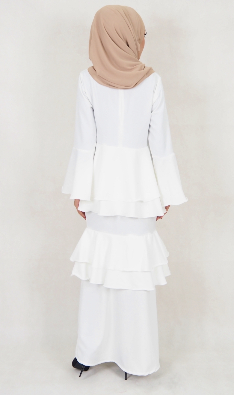 SW5122 Baju Kurung (Breastfeed Plus Size) White