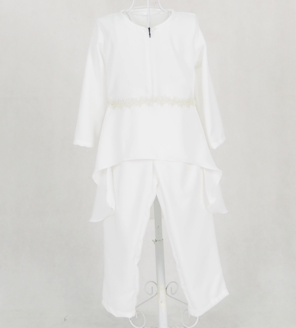 SW5123 Kid's Blouse & Pant White