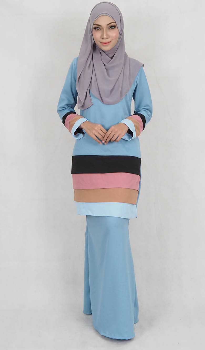 SW5127 Trendy Baju Kurung Blue