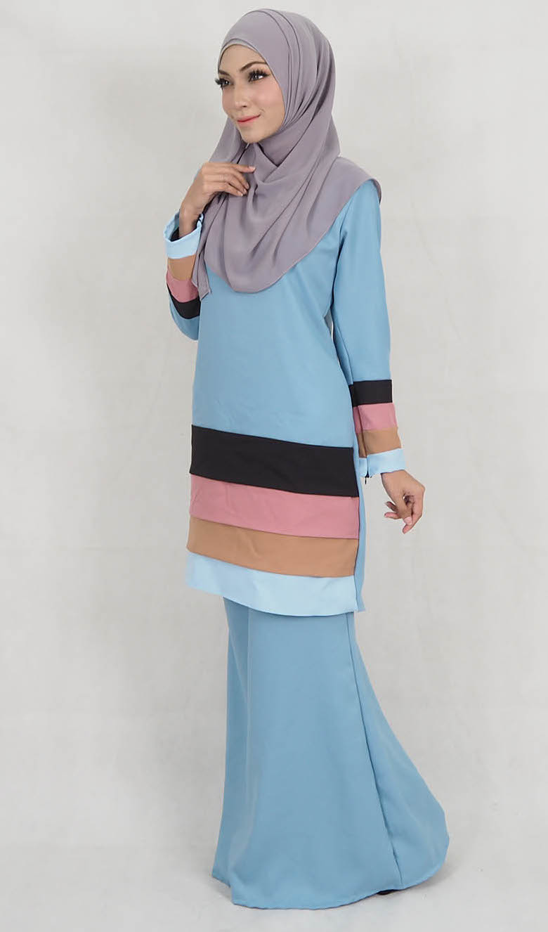 SW5127 Trendy Baju Kurung Blue