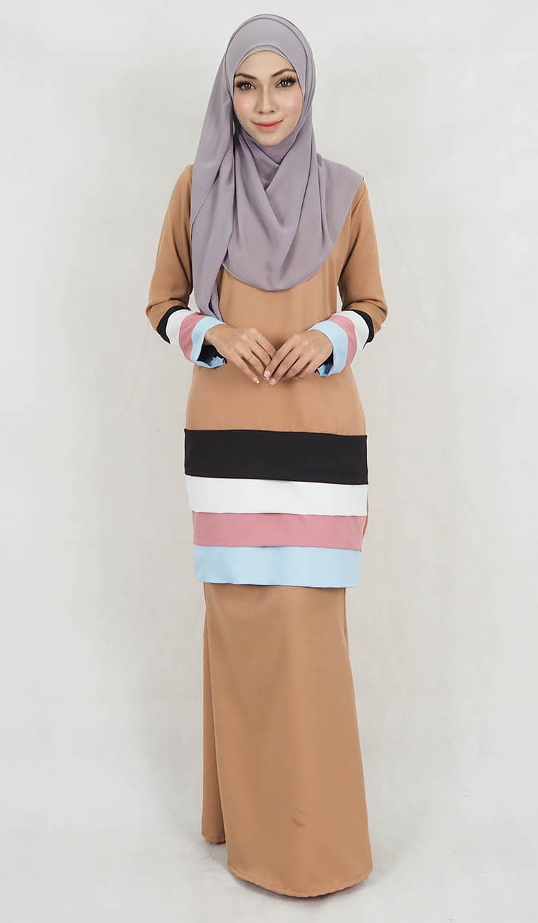 SW5127 Trendy Baju Kurung Dark Brown