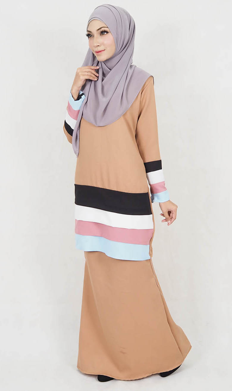 SW5127 Trendy Baju Kurung Dark Brown