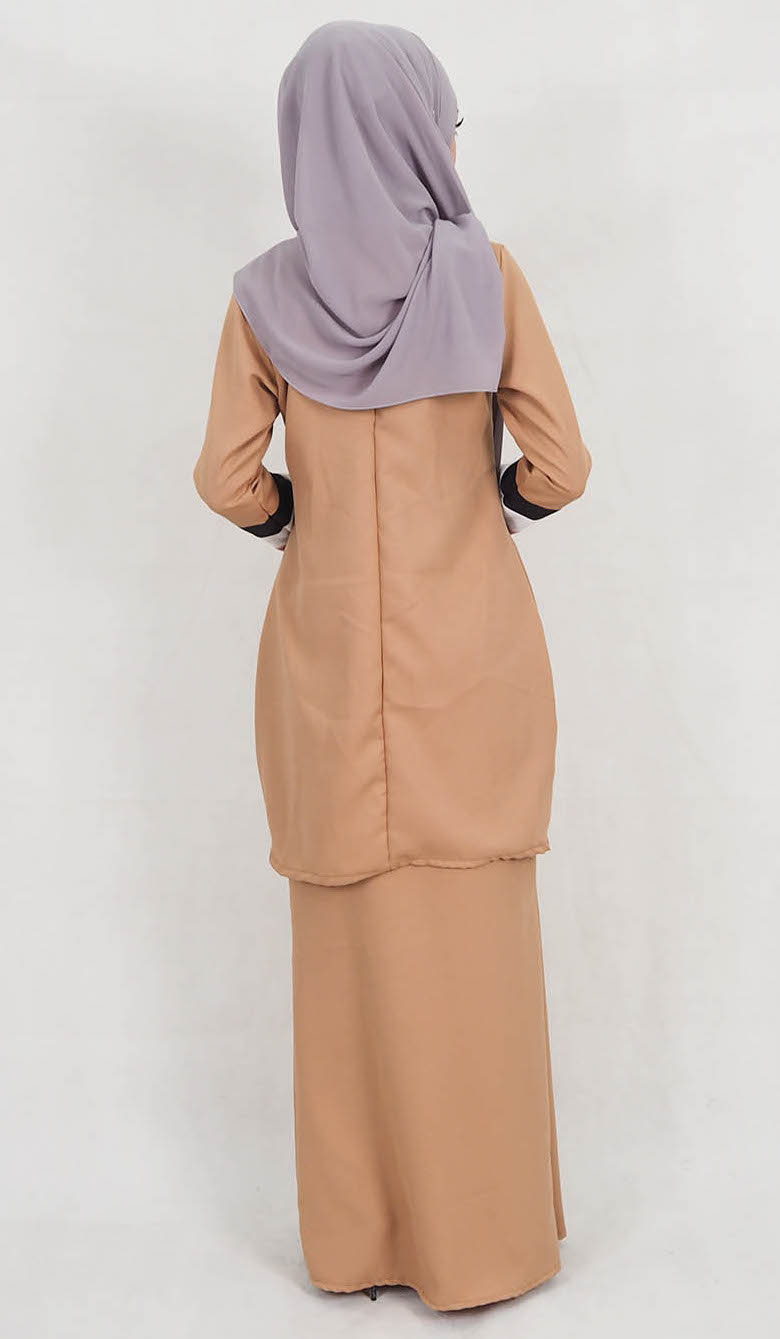 SW5127 Trendy Baju Kurung Dark Brown